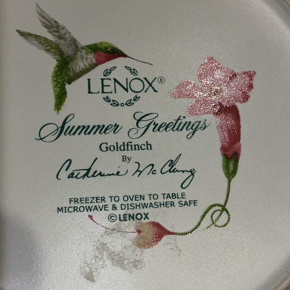 Lenox Summer Greetings Goldfinch by Catherine McClung  8 1/2” plate - Picture 2 of 7